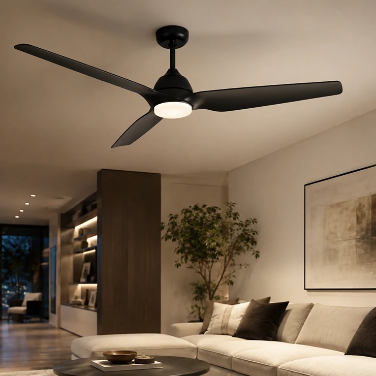 Modern ceiling fan blades designed for contemporary residential interiors