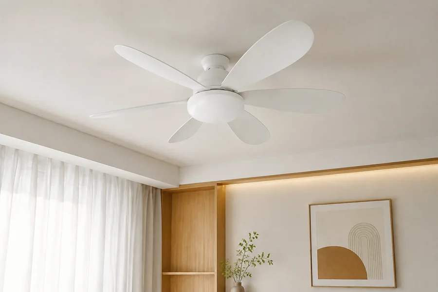 White finish and modern ceiling fan style