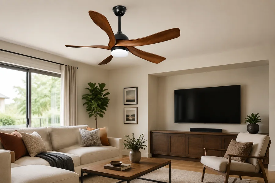 Family room ceiling fan style for modern interiors