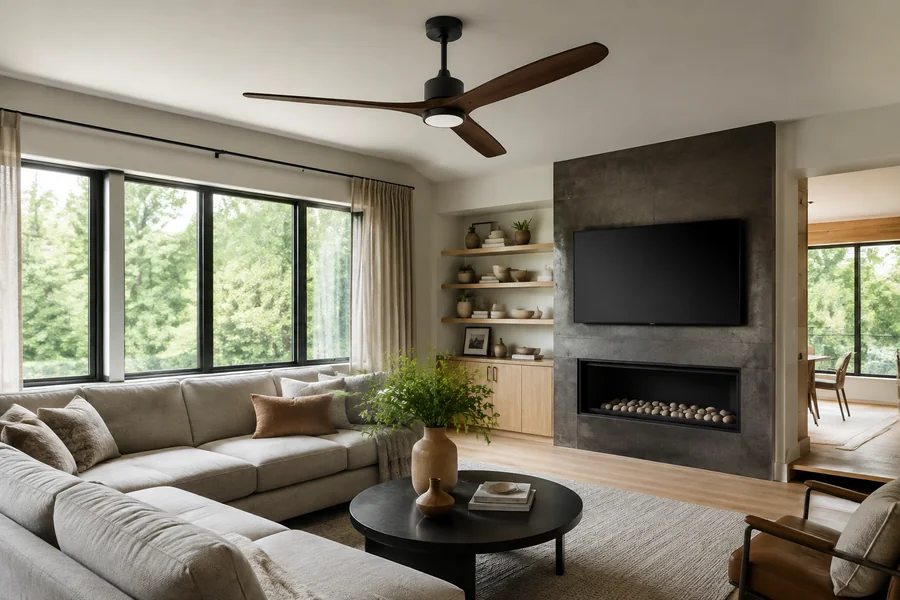 Modern lounge ceiling fan style match