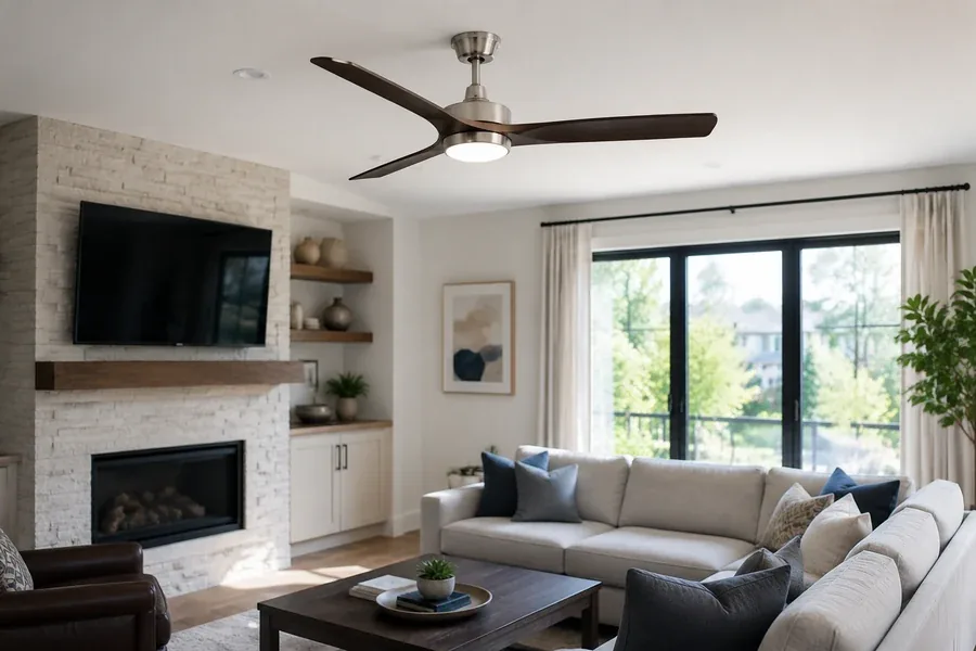 Modern minimalist contemporary ceiling fan finish and material