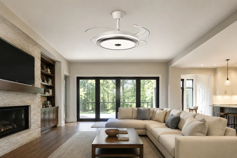 How to calculate ceiling fan spacing in a large space
