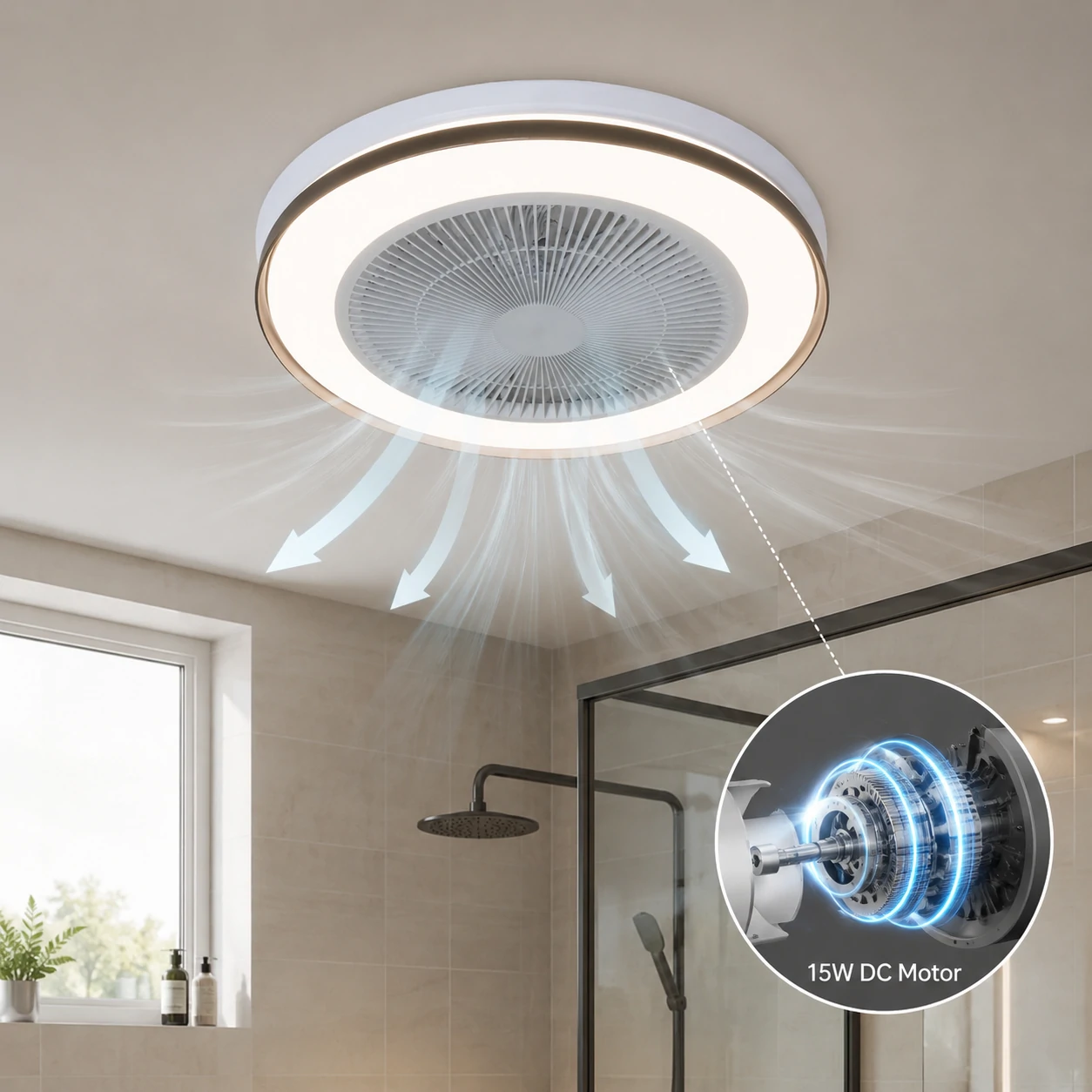NE-RCFB10 integrated fan powered by a 15W DC motor