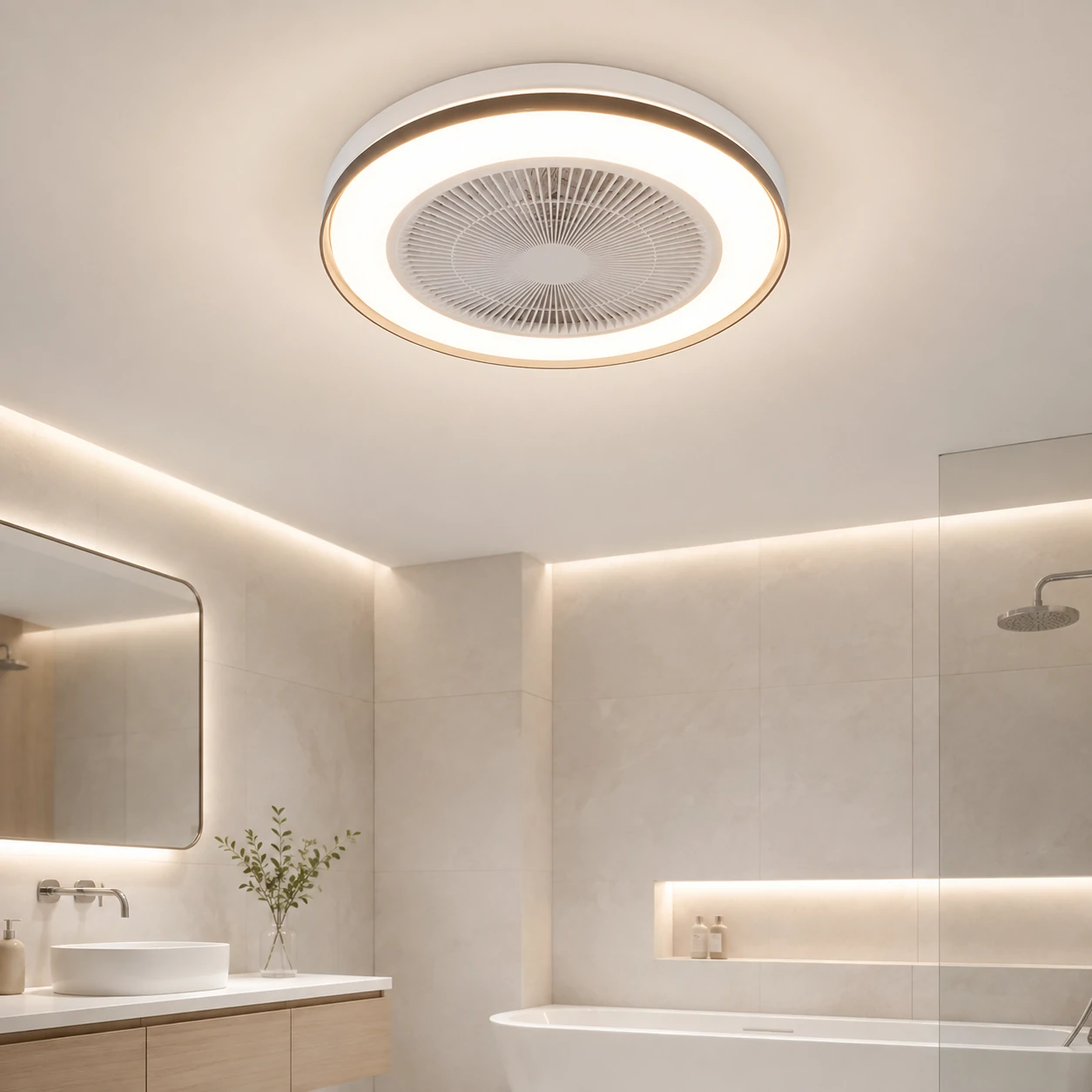 NE-RCFB10 bathroom ceiling light showing the integrated 36W LED function