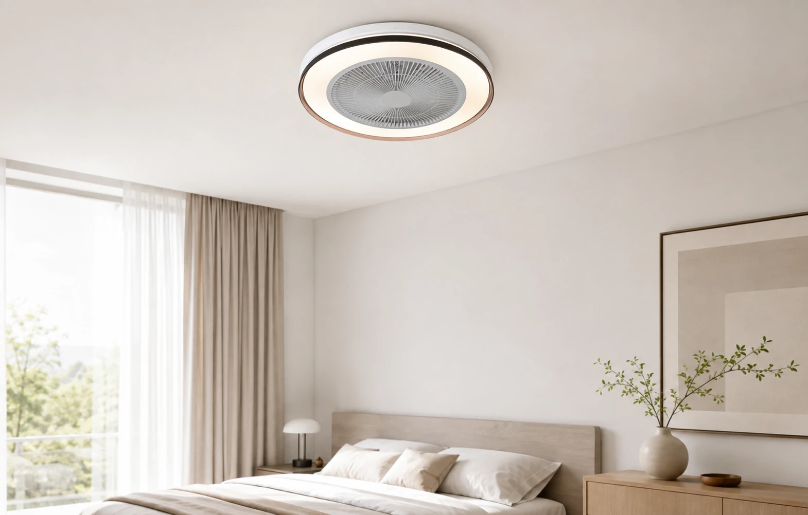 NE-RCFB10 flush mount fixture combining LED lighting and adjustable airflow