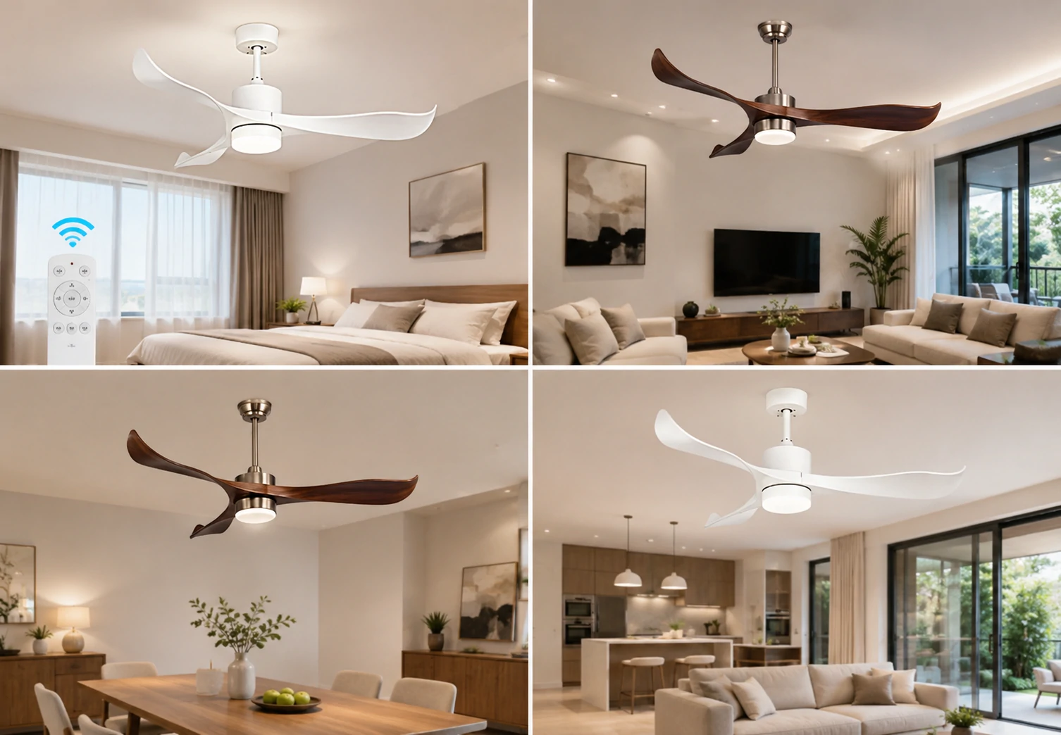 NE-SCFL13 windmill ceiling fan with LED light in an interior setting