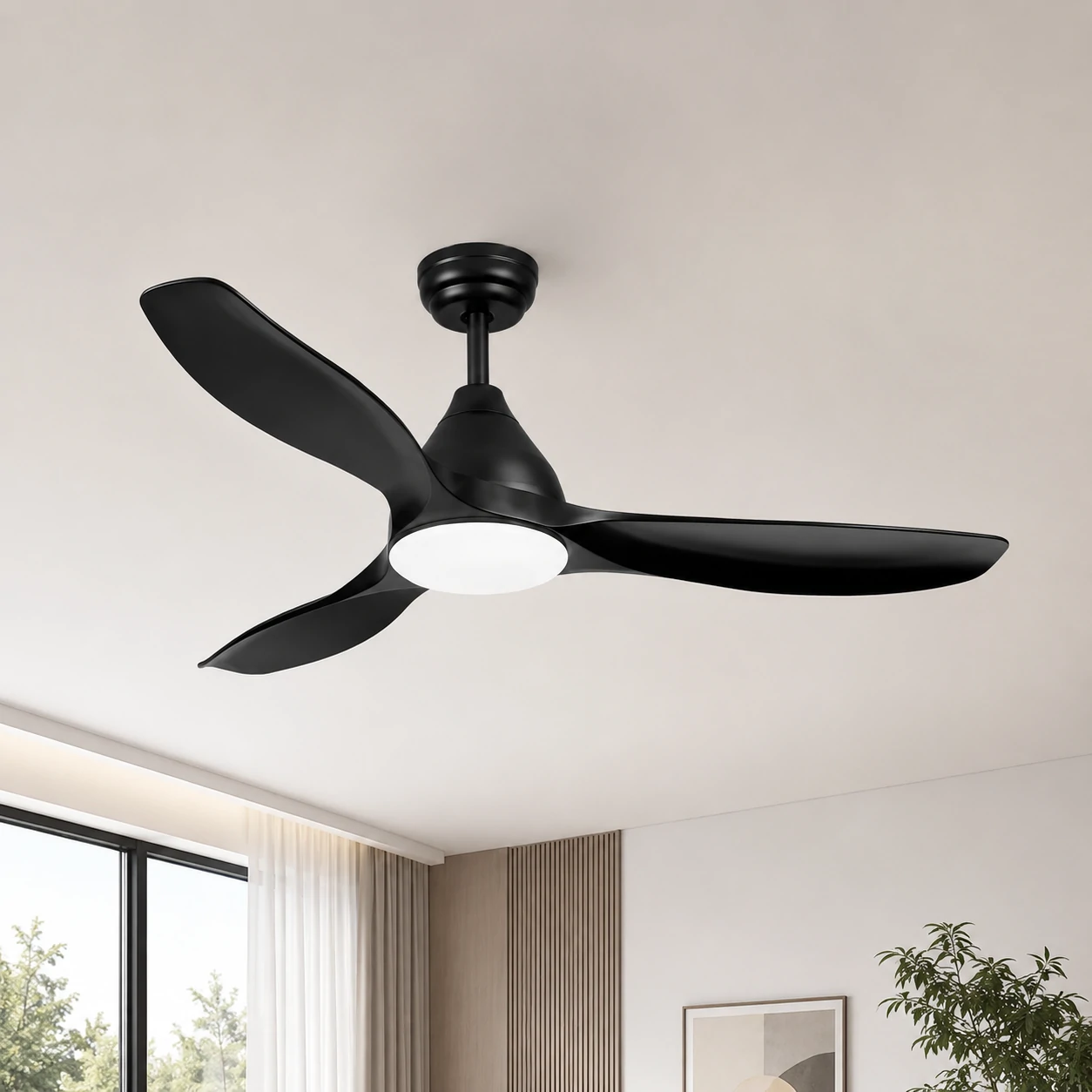NE-SCFL16 52 inch black ceiling fan size