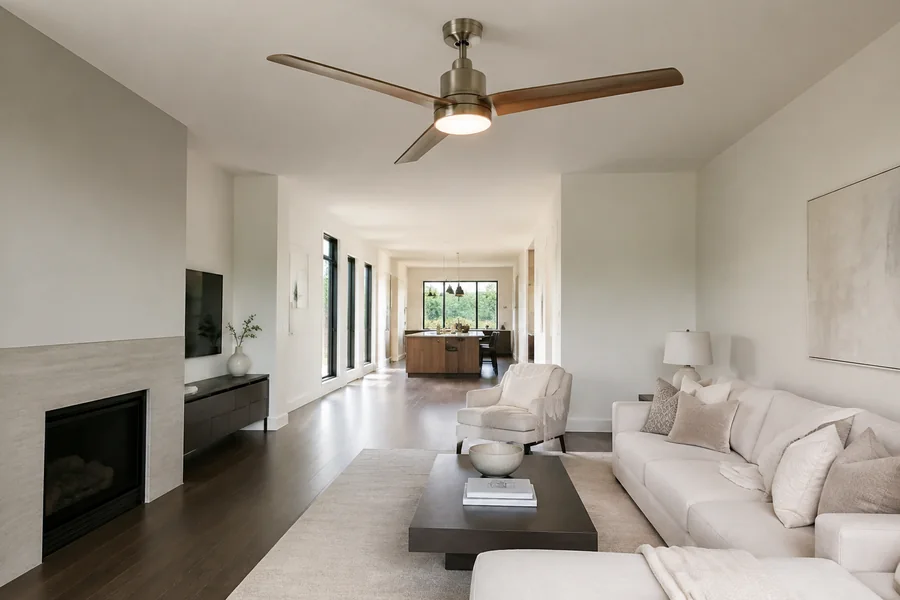 When one large ceiling fan works best