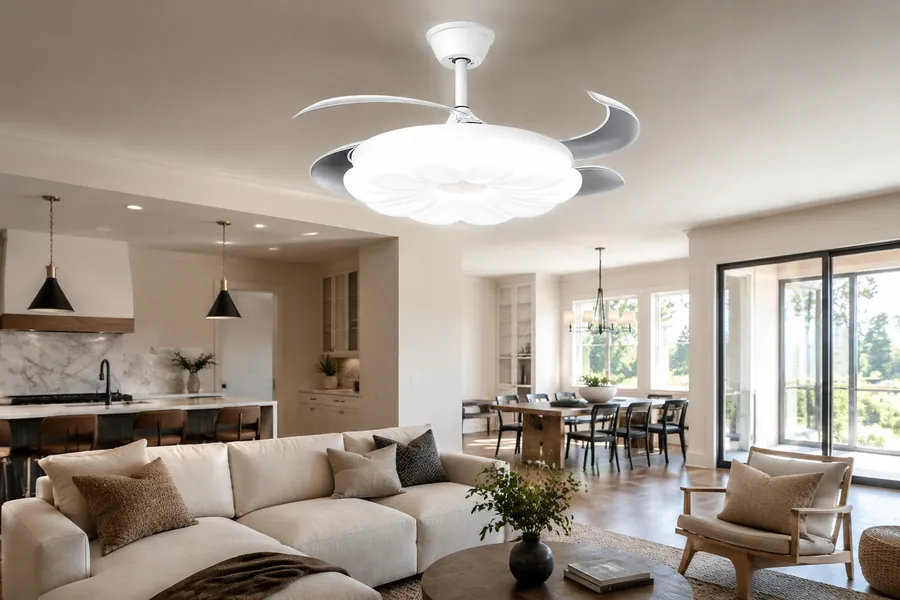 Room shape planning for open concept ceiling fans