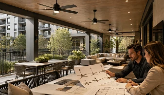 Patio ceiling fan light planning for residential project applications