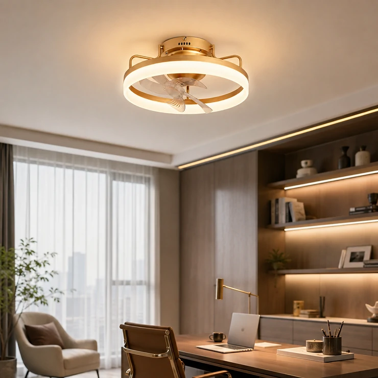 Ceiling fan light products displayed for retail sourcing programs