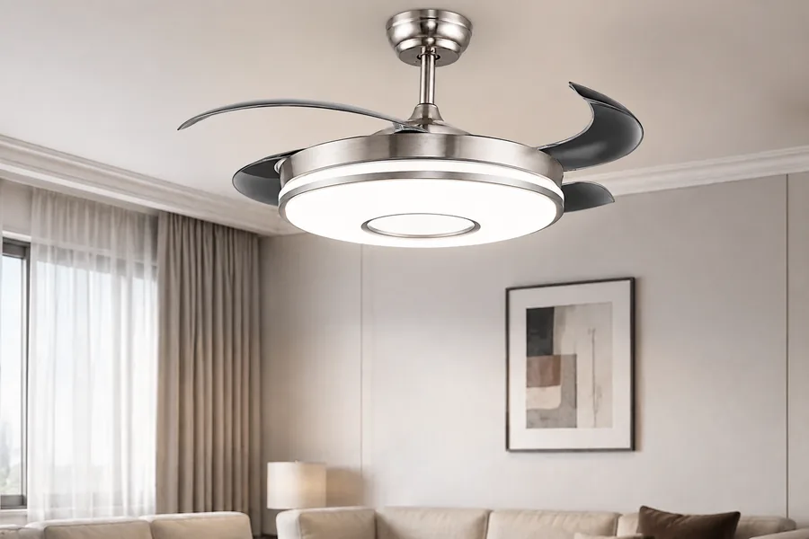 Retractable fan light clearance check for low ceiling