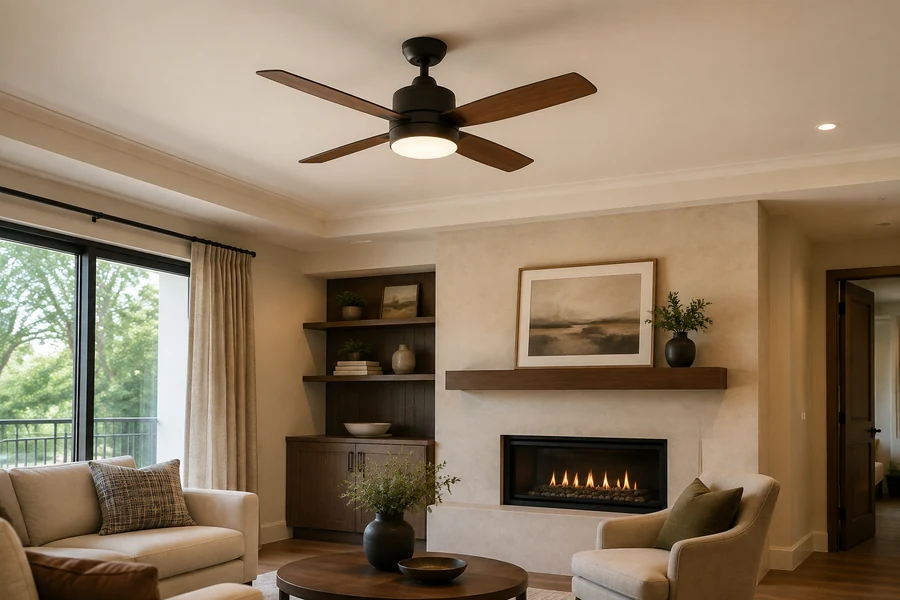 Room size and ceiling height affecting fan light choice