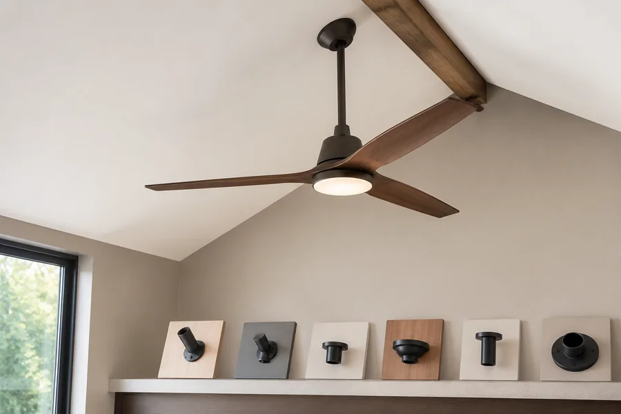 Sloped ceiling fan product options for angled ceilings