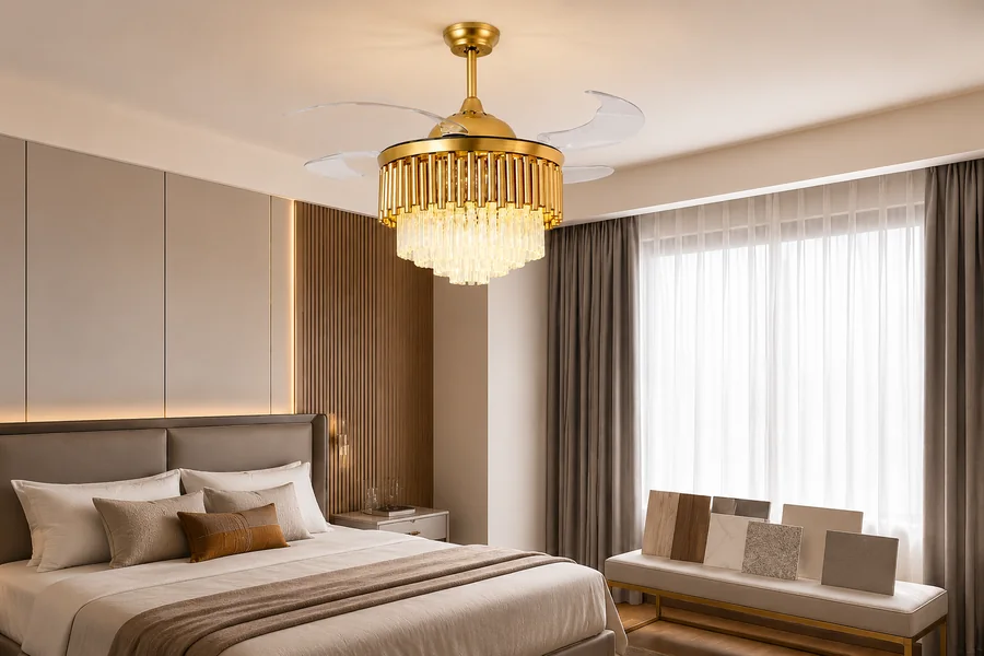 Small bedroom final checklist with low profile ceiling fan light