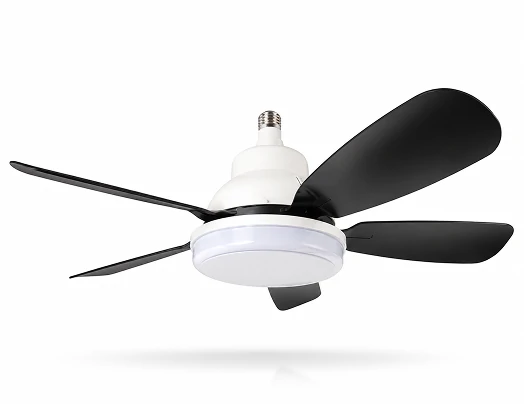 Small ceiling fan with LED light solution for bedrooms and offices