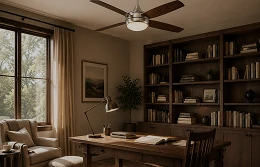 Ceiling fan light for modern residential study room