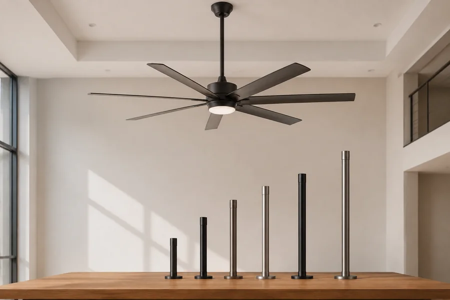 Tall ceiling fan product scale options