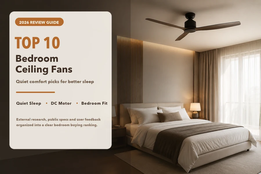 Top 10 best ceiling fans for bedrooms in 2026 quiet comfortable energy efficient hero image
