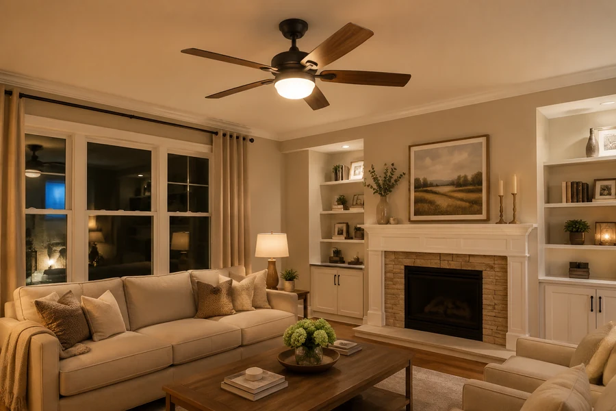 Wrong ceiling fan light color temperature in a living room